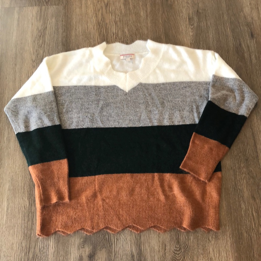 Nwot Andree By Unit Gray Green Rust And White Sca… - image 1